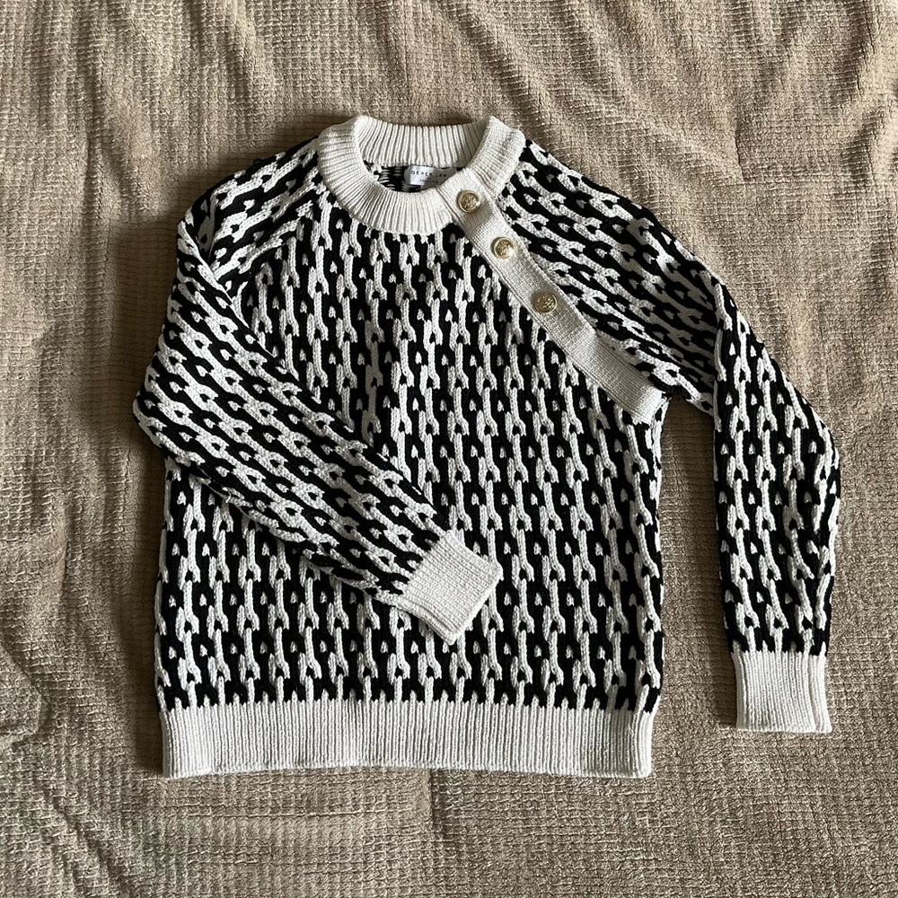 Derek Lam XS Black and White Patterned Sweater. EXCELLENT quality.